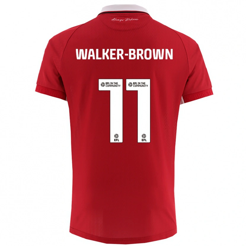 Danxen Kinder Rushon Walker-Brown #11 Rot Weiß Heimtrikot Trikot 2025/26 T-Shirt