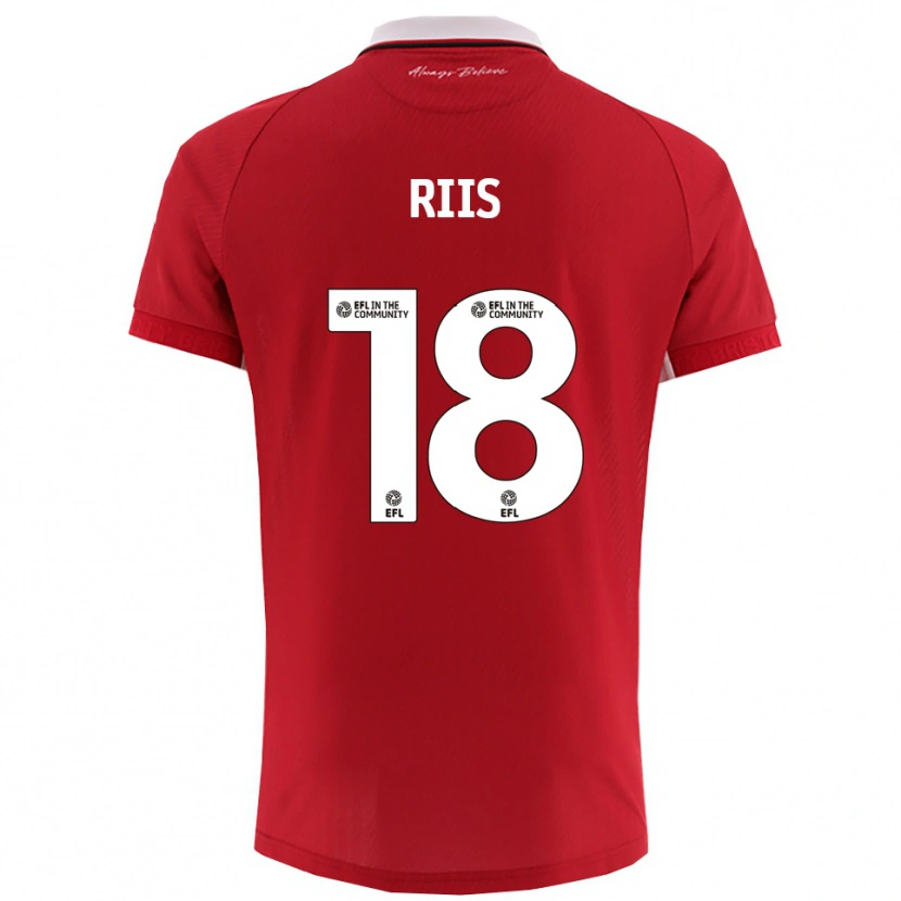Danxen Kinder Emil Riis #18 Rot Weiß Heimtrikot Trikot 2025/26 T-Shirt