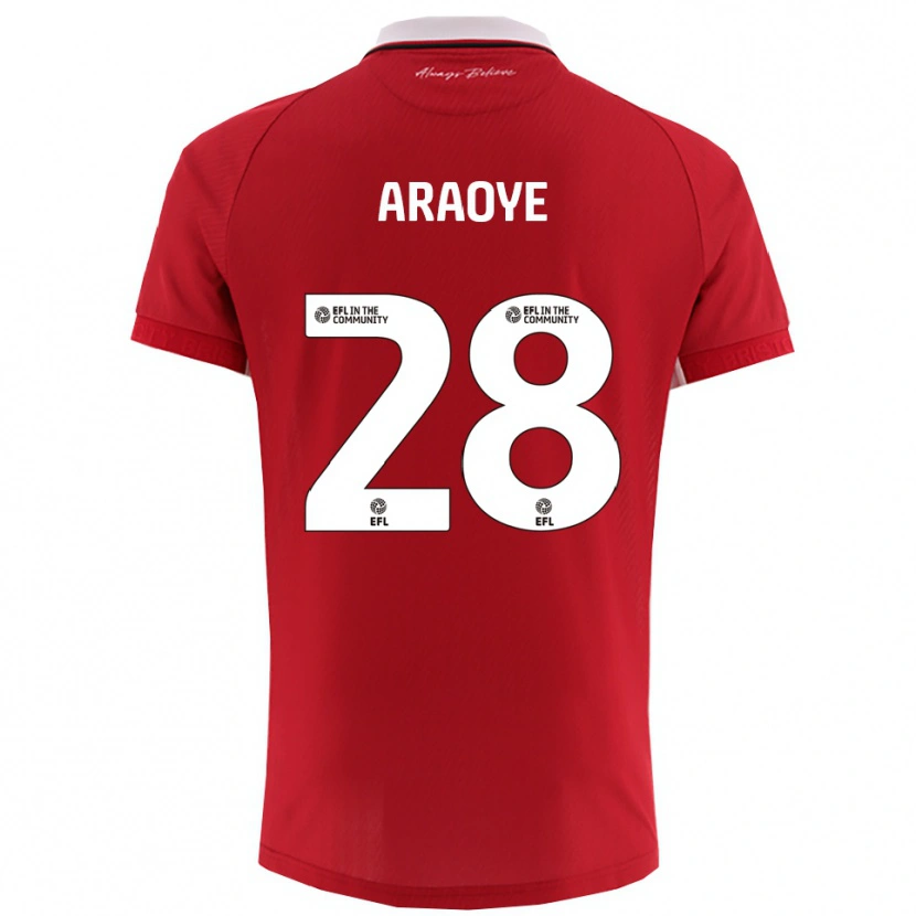 Danxen Kinder Raphael Araoye #28 Rot Weiß Heimtrikot Trikot 2025/26 T-Shirt