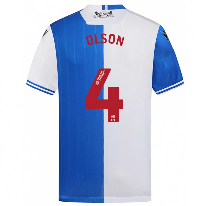 Danxen Kinder Charlie Olson #4 Blau Weiß Heimtrikot Trikot 2025/26 T-Shirt