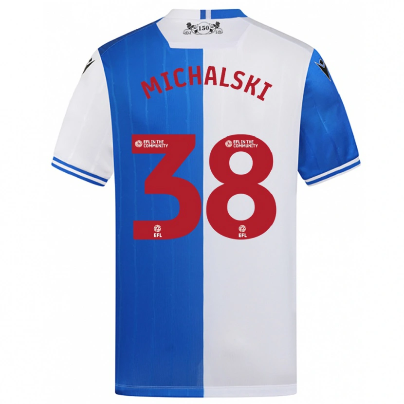 Danxen Kinder Nicholas Michalski #38 Blau Weiß Heimtrikot Trikot 2025/26 T-Shirt