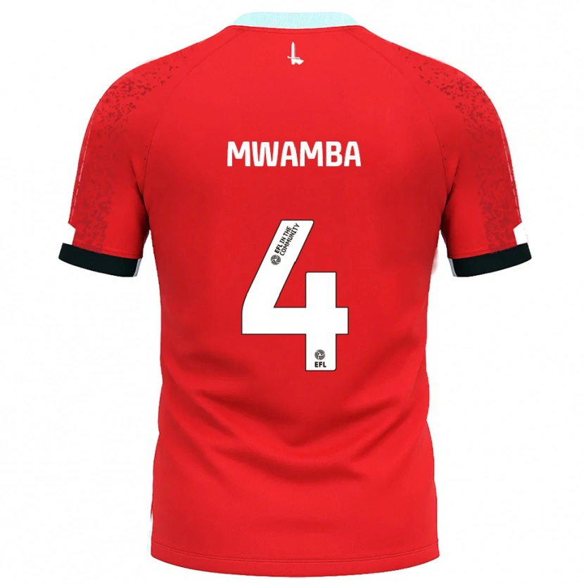 Danxen Kinder Alan Mwamba #4 Rot Weiß Heimtrikot Trikot 2025/26 T-Shirt