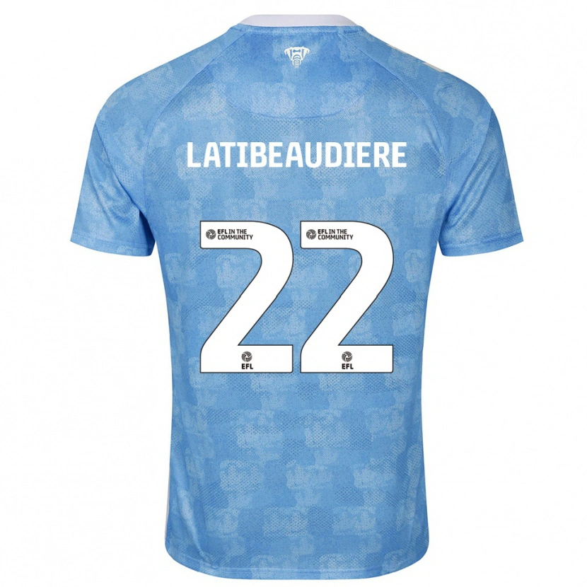 Danxen Kinder Joel Latibeaudiere #22 Himmelblau Weiß Heimtrikot Trikot 2025/26 T-Shirt