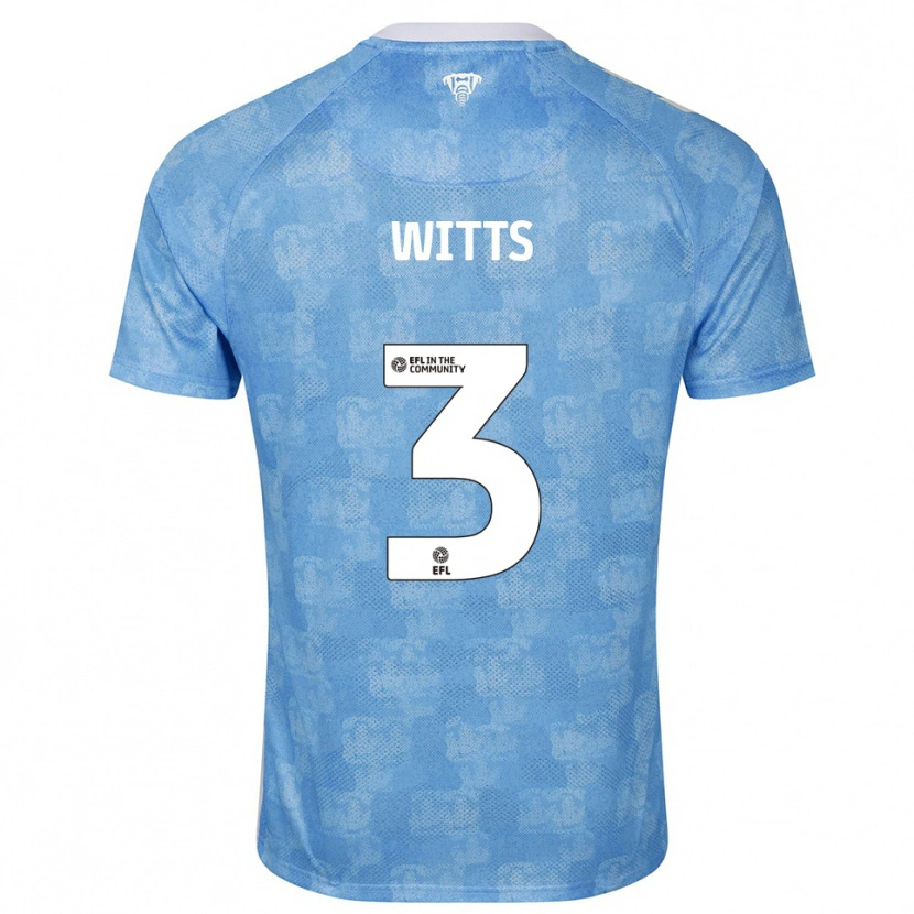 Danxen Kinder Callum Witts #3 Himmelblau Weiß Heimtrikot Trikot 2025/26 T-Shirt