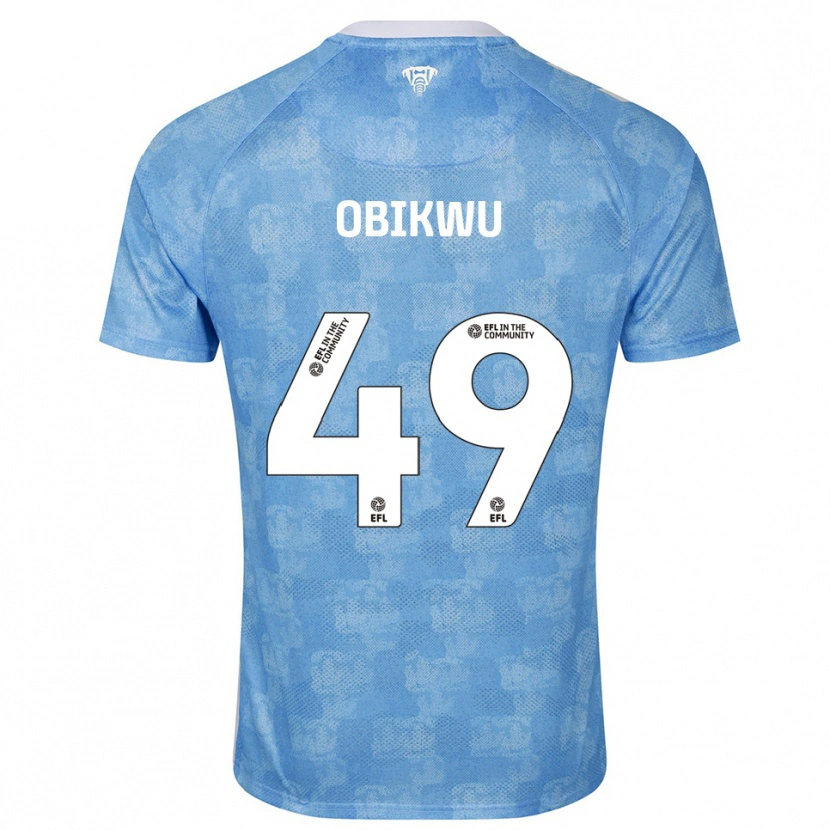 Danxen Kinder Justin Obikwu #49 Himmelblau Weiß Heimtrikot Trikot 2025/26 T-Shirt