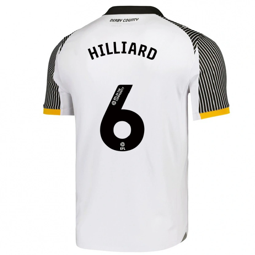 Danxen Kinder Ella Hilliard #6 Weiß Schwarz Heimtrikot Trikot 2025/26 T-Shirt