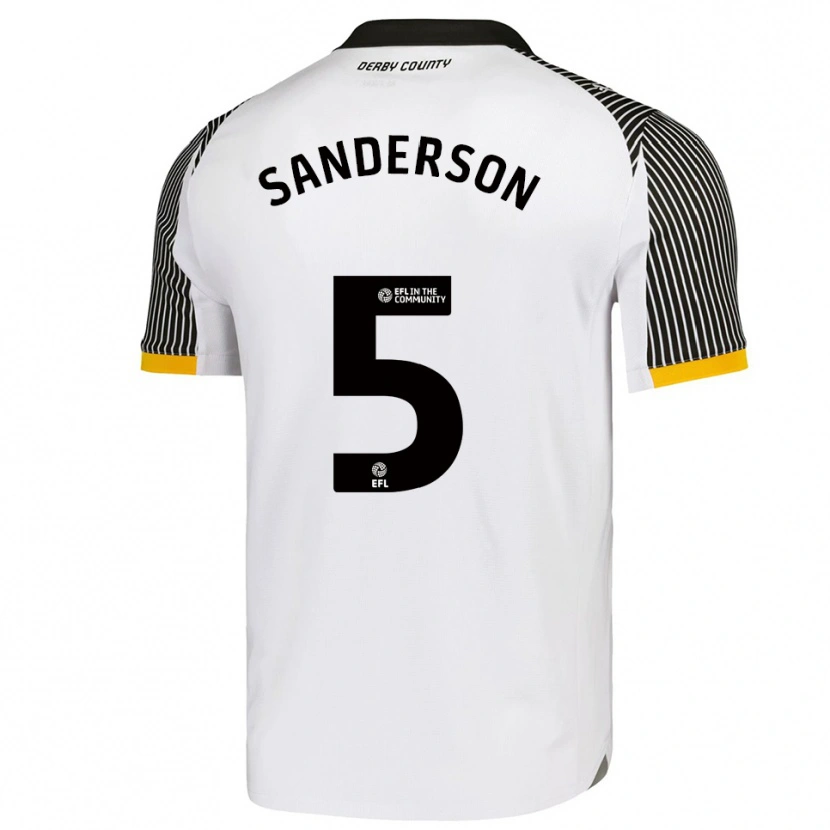 Danxen Kinder Dion Sanderson #5 Weiß Schwarz Heimtrikot Trikot 2025/26 T-Shirt