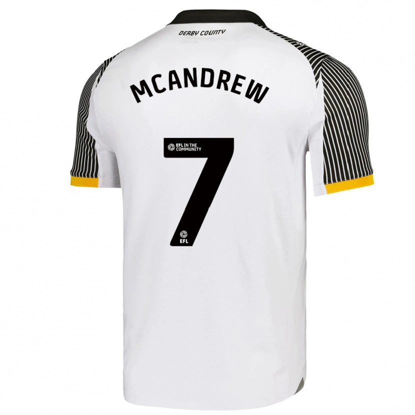 Danxen Kinder Niall Mcandrew #7 Weiß Schwarz Heimtrikot Trikot 2025/26 T-Shirt