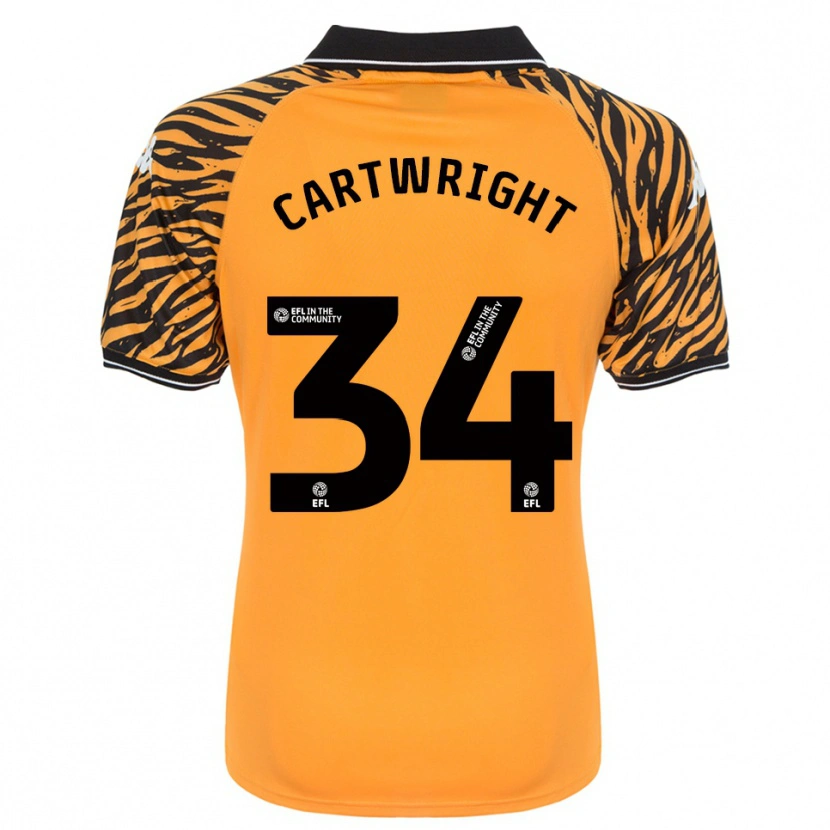 Danxen Kinder Harvey Cartwright #34 Orange Schwarz Heimtrikot Trikot 2025/26 T-Shirt