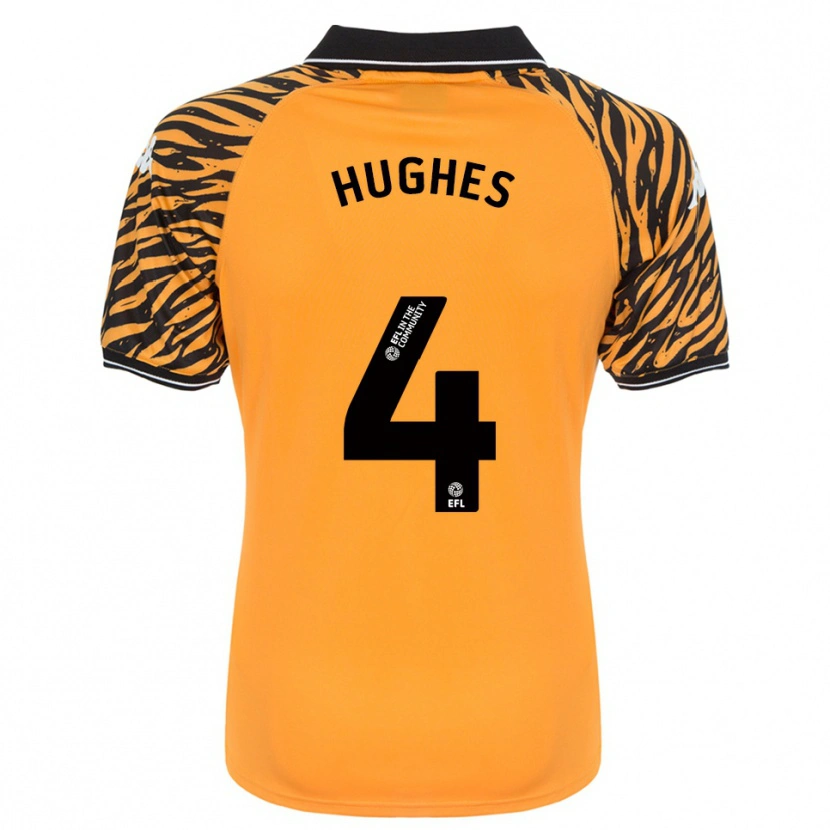 Danxen Kinder Charlie Hughes #4 Orange Schwarz Heimtrikot Trikot 2025/26 T-Shirt