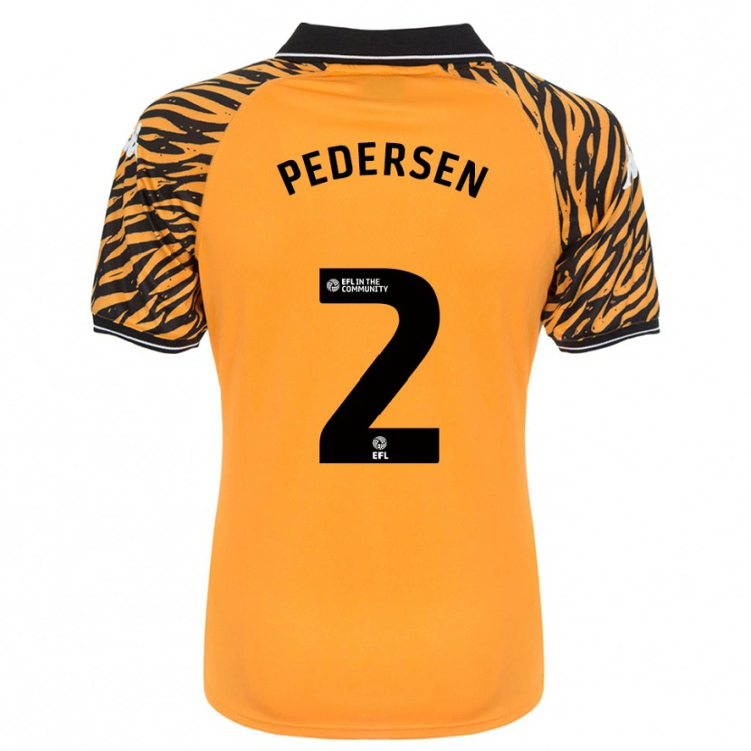 Danxen Kinder Eden Pedersen #2 Orange Schwarz Heimtrikot Trikot 2025/26 T-Shirt