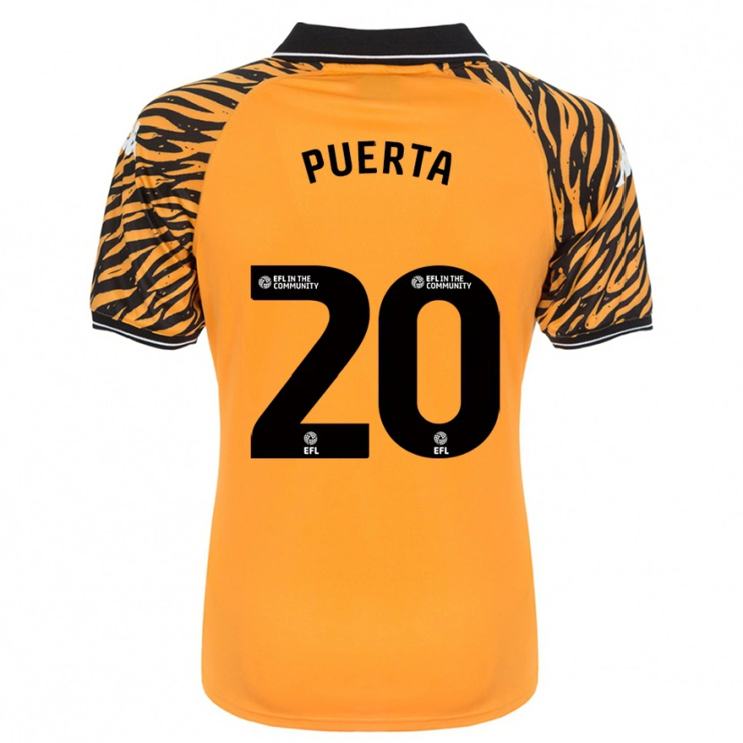 Danxen Kinder Gustavo Puerta #20 Orange Schwarz Heimtrikot Trikot 2025/26 T-Shirt