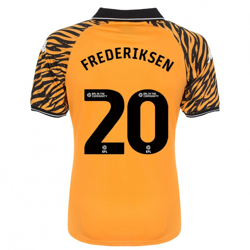 Danxen Kinder Abbey Frederiksen #20 Orange Schwarz Heimtrikot Trikot 2025/26 T-Shirt