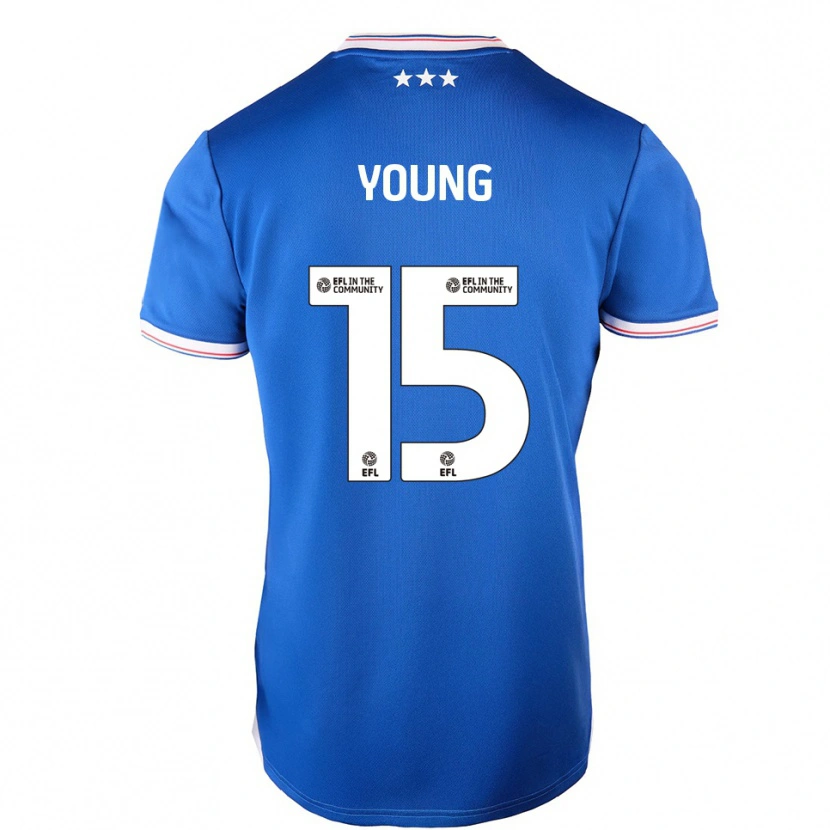 Danxen Kinder Ashley Young #15 Blau Weiß Heimtrikot Trikot 2025/26 T-Shirt