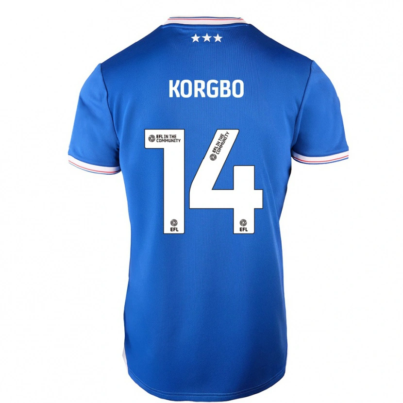 Danxen Kinder Kelvin Korgbo #14 Blau Weiß Heimtrikot Trikot 2025/26 T-Shirt