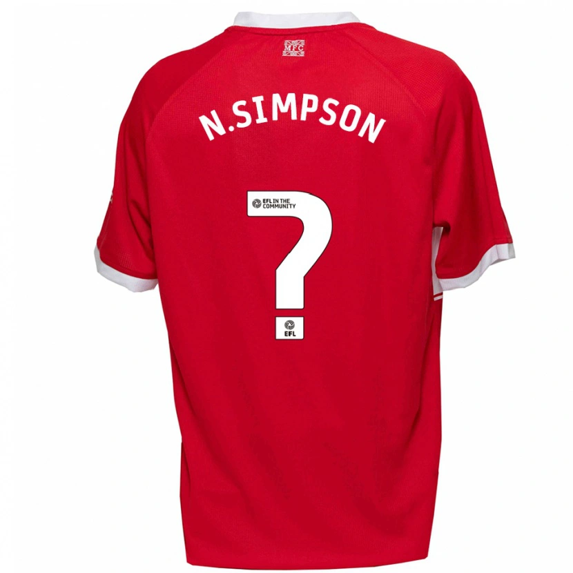 Danxen Kinder Nathan Simpson #0 Rot Weiß Heimtrikot Trikot 2025/26 T-Shirt