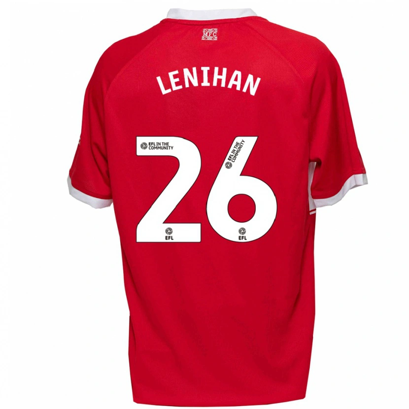 Danxen Kinder Darragh Lenihan #26 Rot Weiß Heimtrikot Trikot 2025/26 T-Shirt