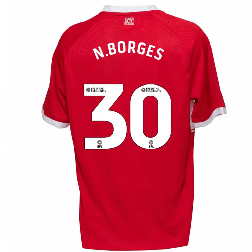 Danxen Kinder Neto Borges #30 Rot Weiß Heimtrikot Trikot 2025/26 T-Shirt