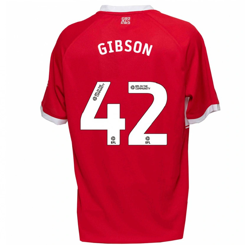 Danxen Kinder Joseph Gibson #42 Rot Weiß Heimtrikot Trikot 2025/26 T-Shirt