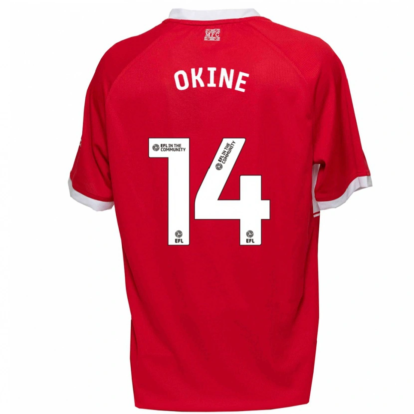 Danxen Kinder William Okine #14 Rot Weiß Heimtrikot Trikot 2025/26 T-Shirt