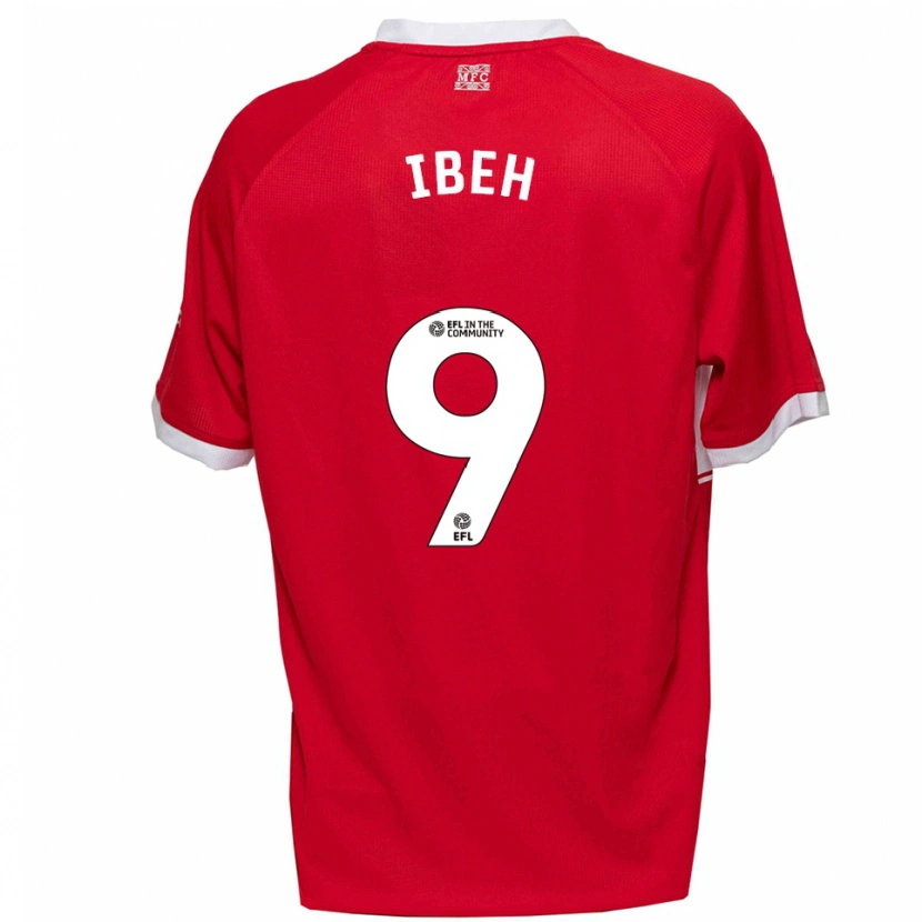 Danxen Kinder Cruz Ibeh #9 Rot Weiß Heimtrikot Trikot 2025/26 T-Shirt