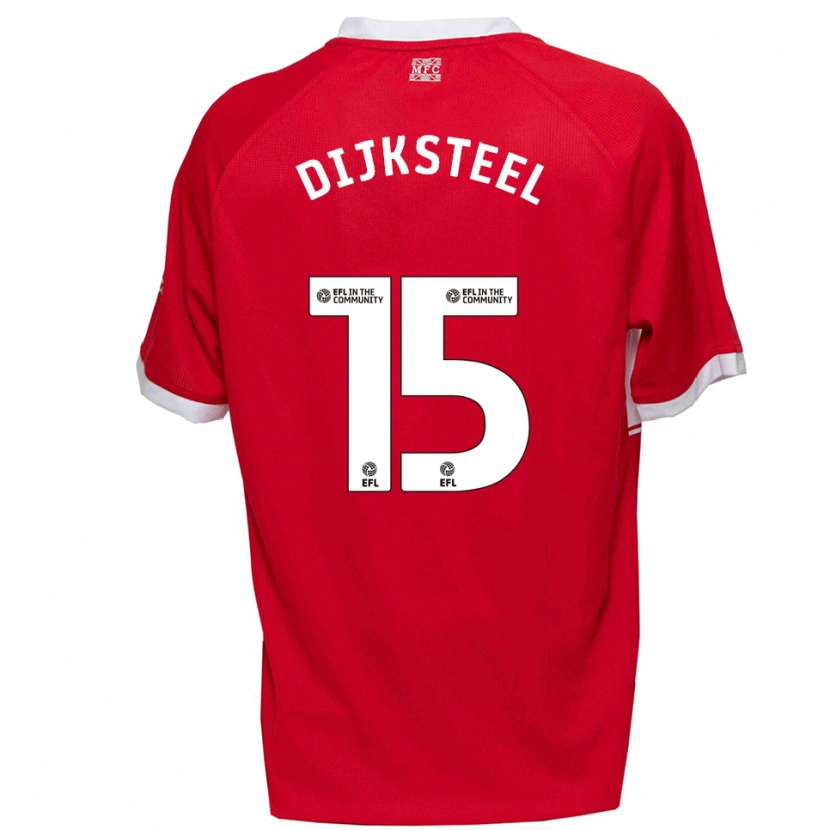 Danxen Kinder Anfernee Dijksteel #15 Rot Weiß Heimtrikot Trikot 2025/26 T-Shirt
