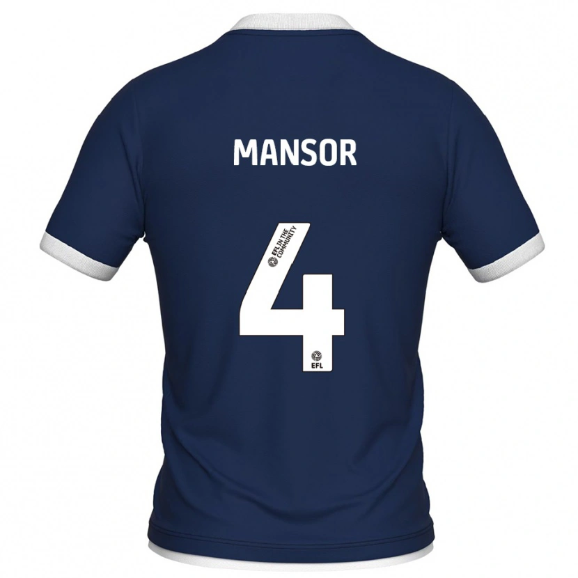 Danxen Kinder Elias Mansor #4 Marine Weiß Heimtrikot Trikot 2025/26 T-Shirt