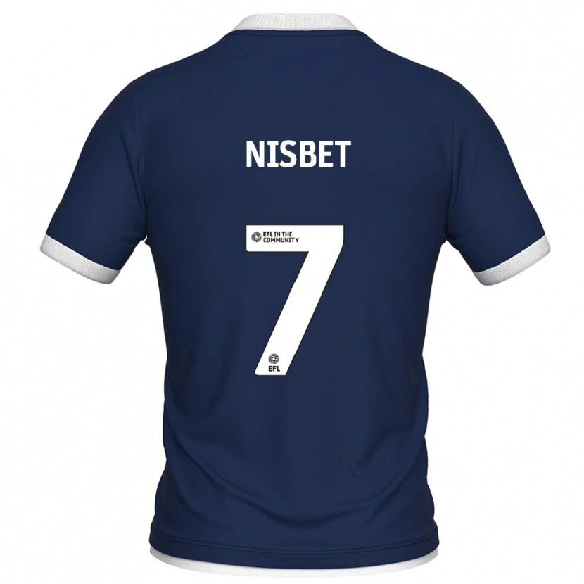 Danxen Kinder Kevin Nisbet #7 Marine Weiß Heimtrikot Trikot 2025/26 T-Shirt