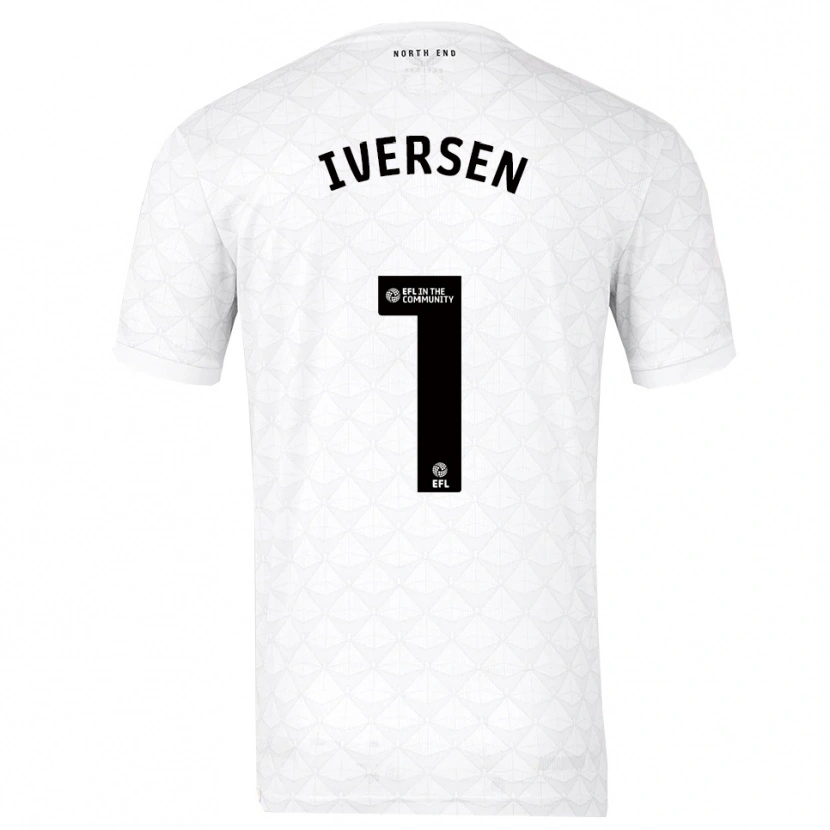 Danxen Kinder Daniel Iversen #1 Weiß Rot Heimtrikot Trikot 2025/26 T-Shirt