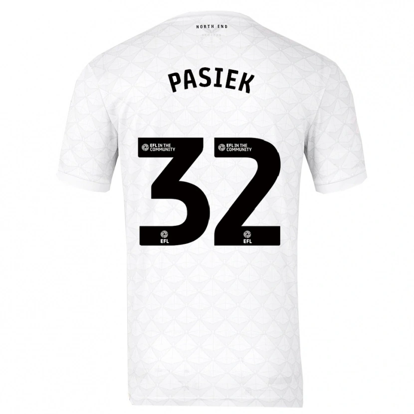 Danxen Kinder Kacper Pasiek #32 Weiß Rot Heimtrikot Trikot 2025/26 T-Shirt