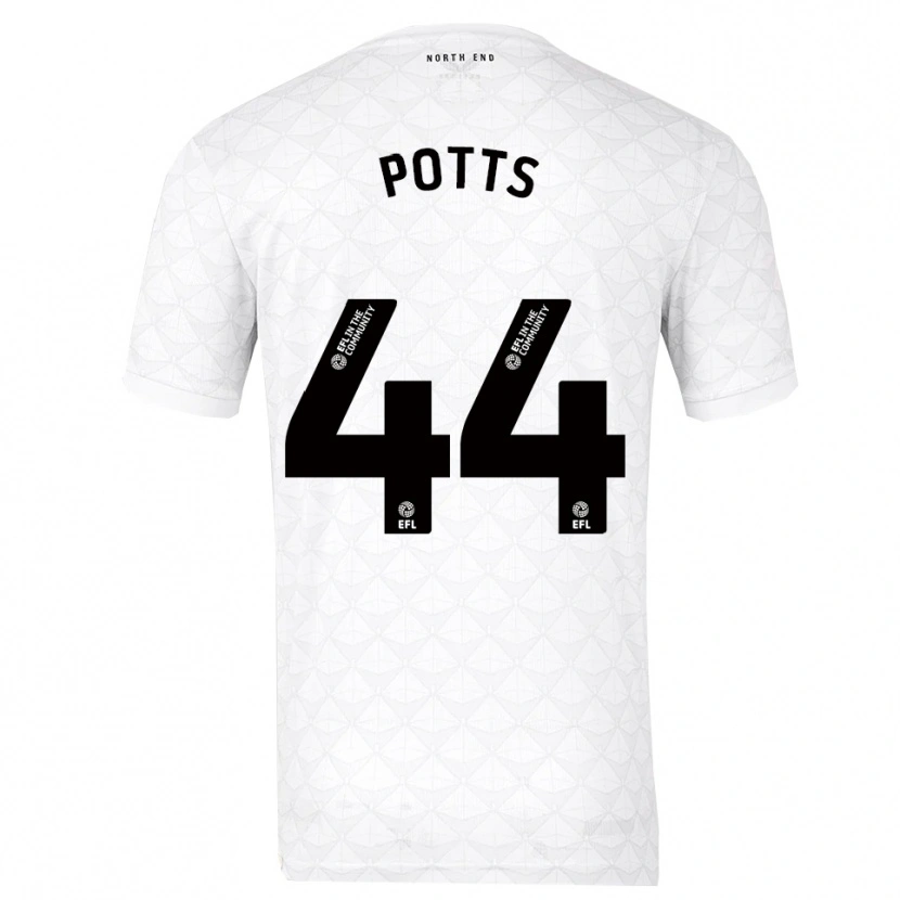 Danxen Kinder Brad Potts #44 Weiß Rot Heimtrikot Trikot 2025/26 T-Shirt