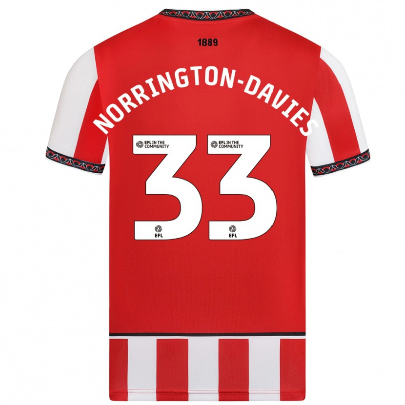Danxen Kinder Rhys Norrington-Davies #33 Rot Weiß Heimtrikot Trikot 2025/26 T-Shirt