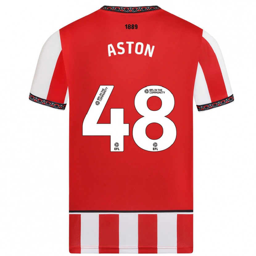 Danxen Kinder Sam Aston #48 Rot Weiß Heimtrikot Trikot 2025/26 T-Shirt