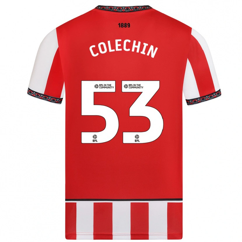 Danxen Kinder Sam Colechin #53 Rot Weiß Heimtrikot Trikot 2025/26 T-Shirt