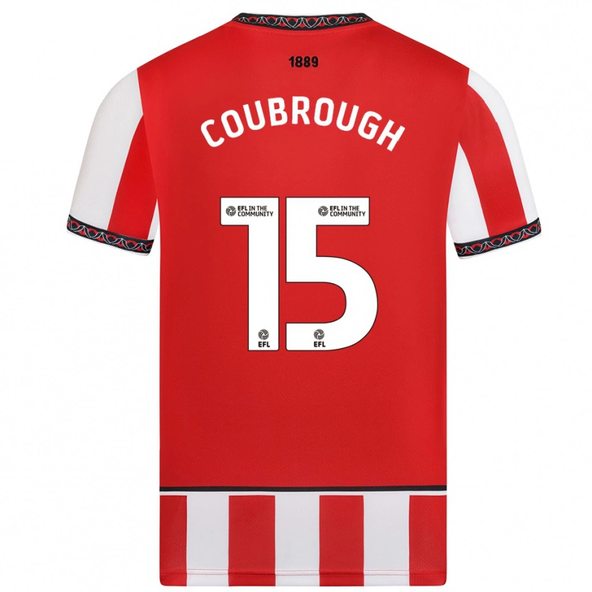 Danxen Kinder Arlo Coubrough #15 Rot Weiß Heimtrikot Trikot 2025/26 T-Shirt