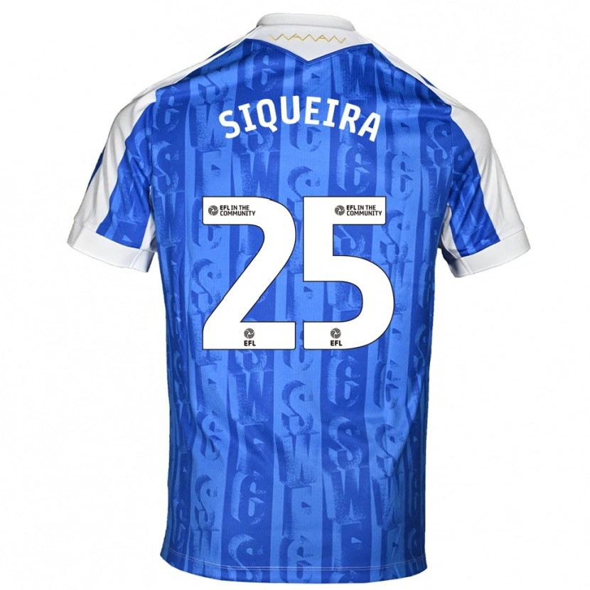 Danxen Kinder Guilherme Siqueira #25 Blau Weiß Heimtrikot Trikot 2025/26 T-Shirt
