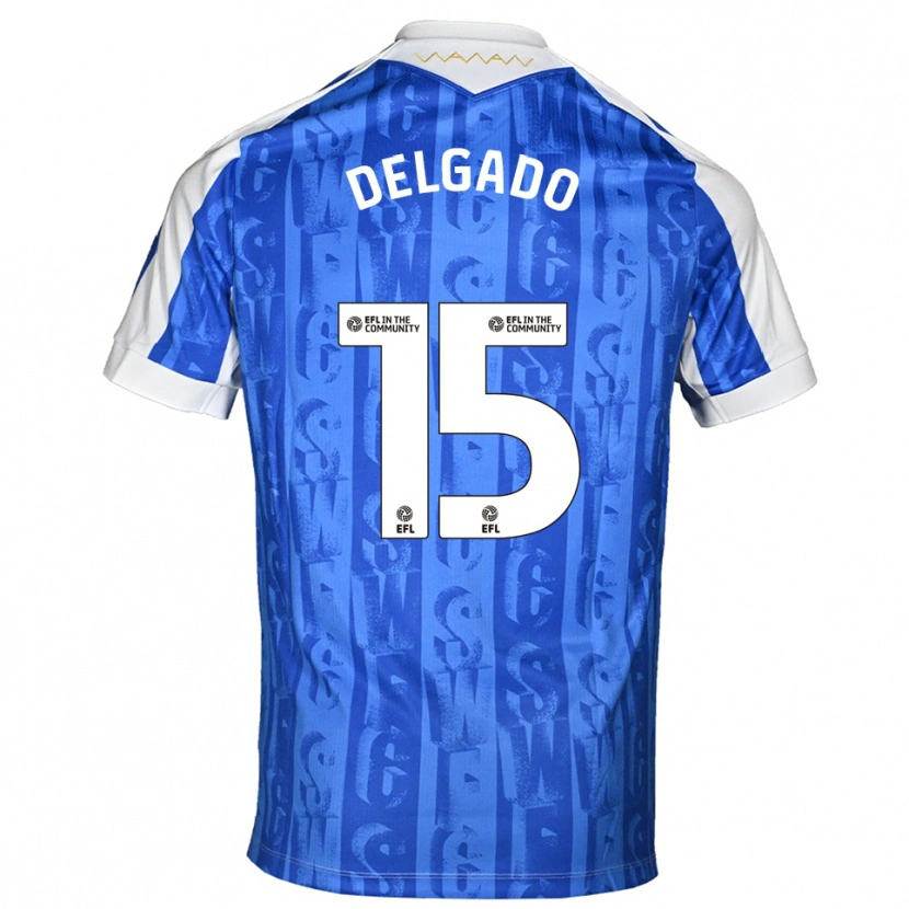 Danxen Kinder Juan Delgado #15 Blau Weiß Heimtrikot Trikot 2025/26 T-Shirt