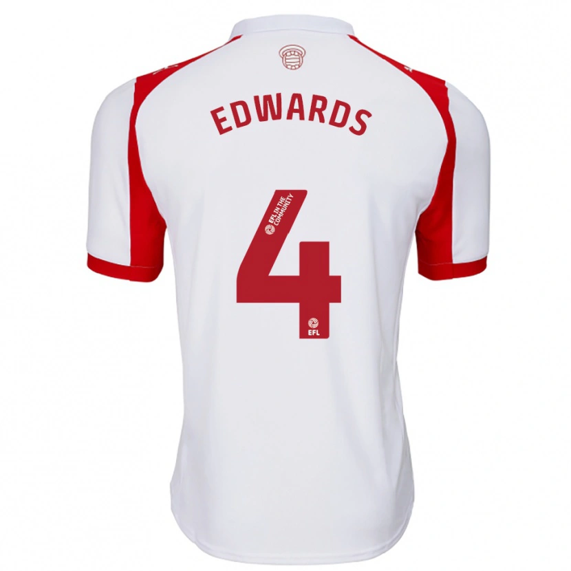 Danxen Kinder Ronnie Edwards #4 Weiß Rot Heimtrikot Trikot 2025/26 T-Shirt