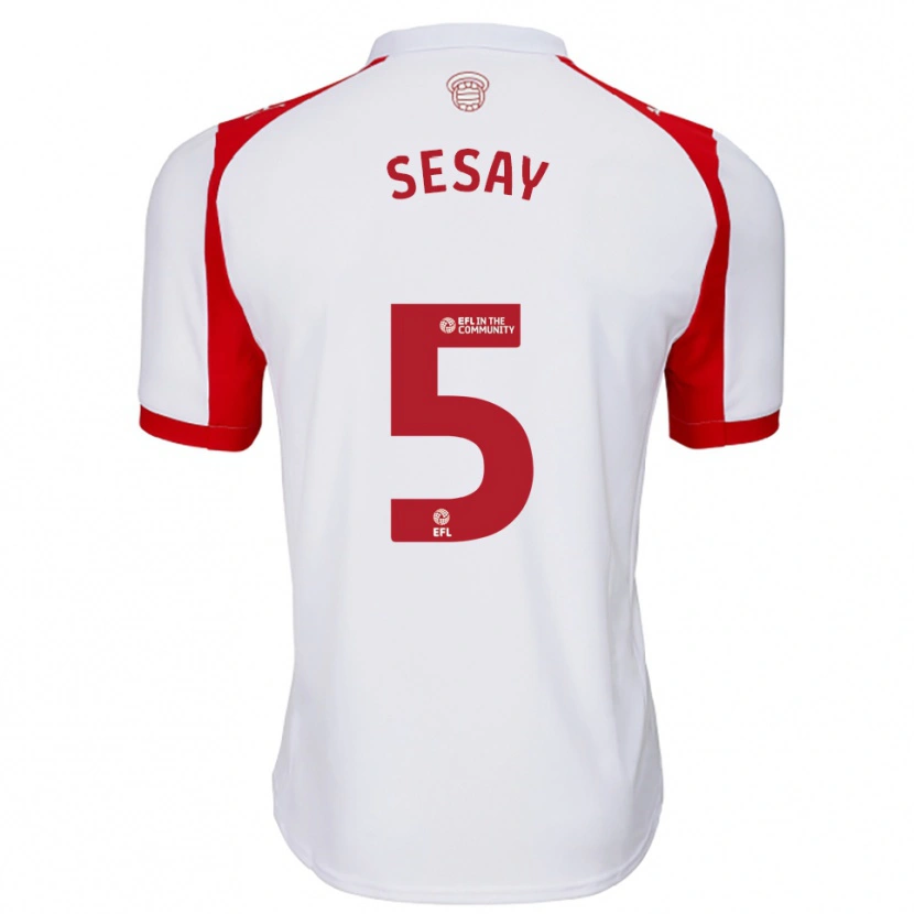 Danxen Kinder Moses Sesay #5 Weiß Rot Heimtrikot Trikot 2025/26 T-Shirt