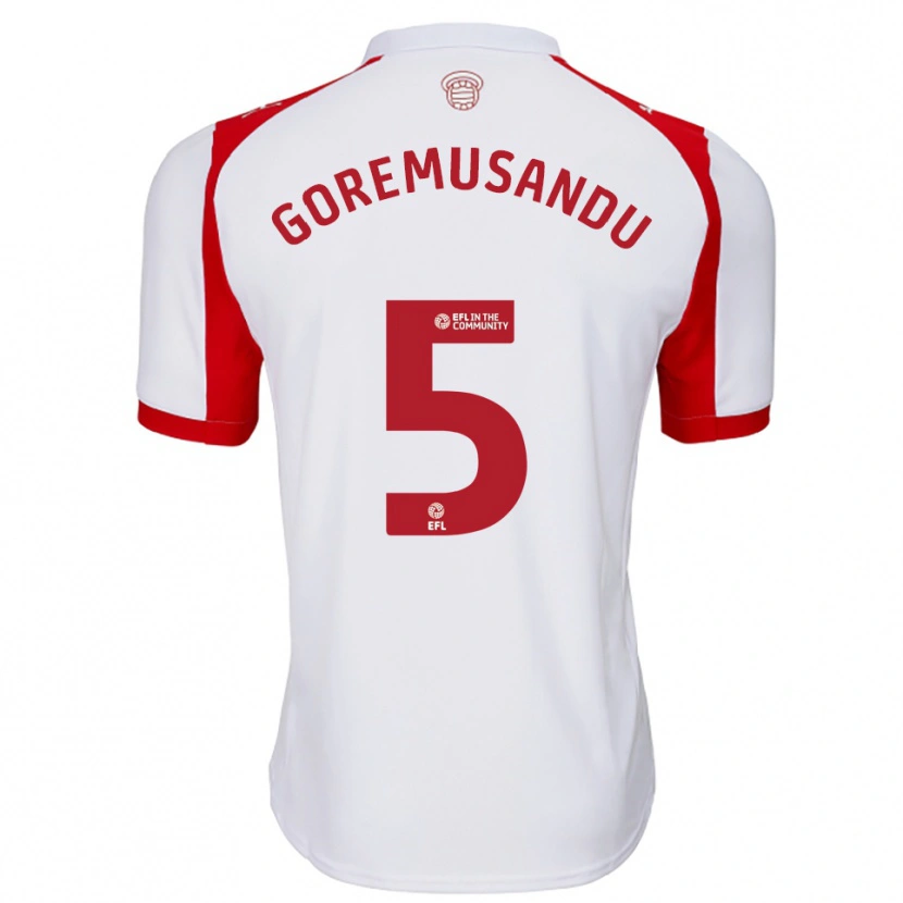 Danxen Kinder Tino Goremusandu #5 Weiß Rot Heimtrikot Trikot 2025/26 T-Shirt
