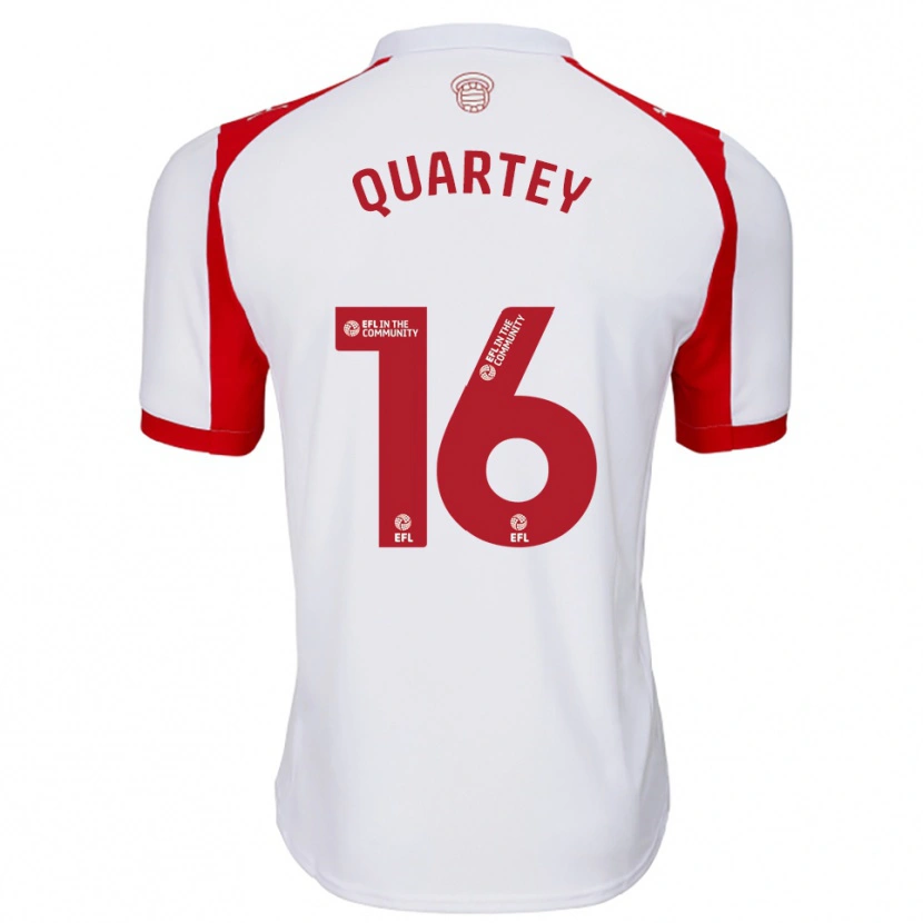 Danxen Kinder Kojo Quartey #16 Weiß Rot Heimtrikot Trikot 2025/26 T-Shirt