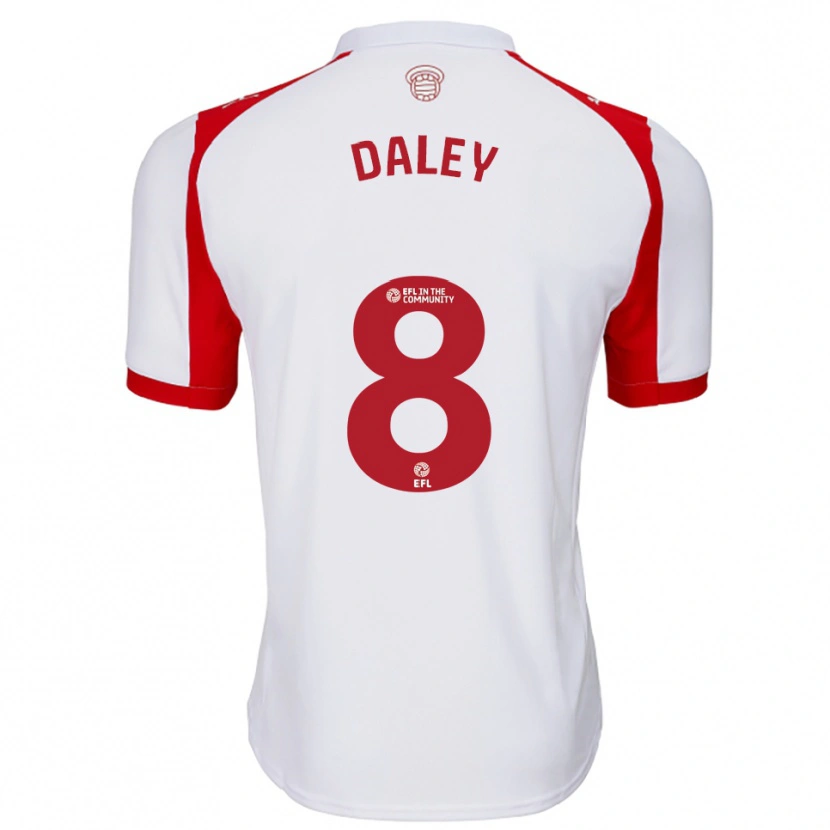 Danxen Kinder Aston Daley #8 Weiß Rot Heimtrikot Trikot 2025/26 T-Shirt
