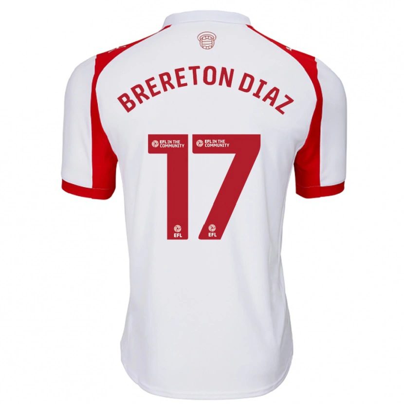 Danxen Kinder Ben Brereton Díaz #17 Weiß Rot Heimtrikot Trikot 2025/26 T-Shirt
