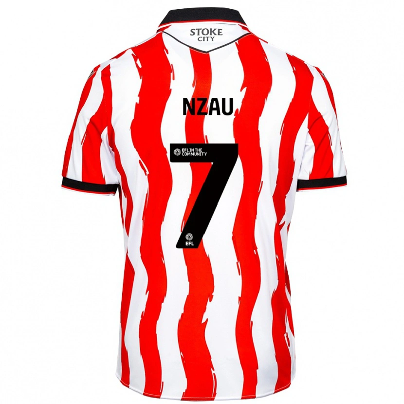 Danxen Kinder Pedro Nzau #7 Weiß Rot Heimtrikot Trikot 2025/26 T-Shirt