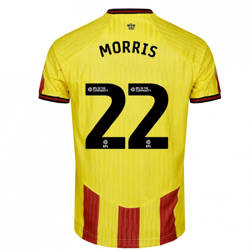 Danxen Kinder James Morris #22 Gelb Rot Heimtrikot Trikot 2025/26 T-Shirt
