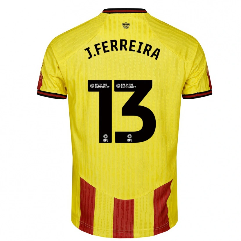 Danxen Kinder João Ferreira #13 Gelb Rot Heimtrikot Trikot 2025/26 T-Shirt