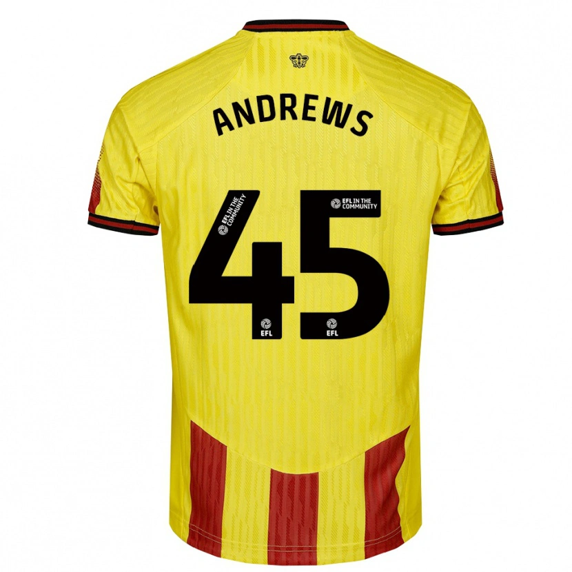 Danxen Kinder Ryan Andrews #45 Gelb Rot Heimtrikot Trikot 2025/26 T-Shirt