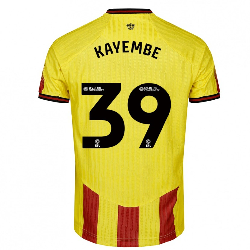 Danxen Kinder Edo Kayembe #39 Gelb Rot Heimtrikot Trikot 2025/26 T-Shirt