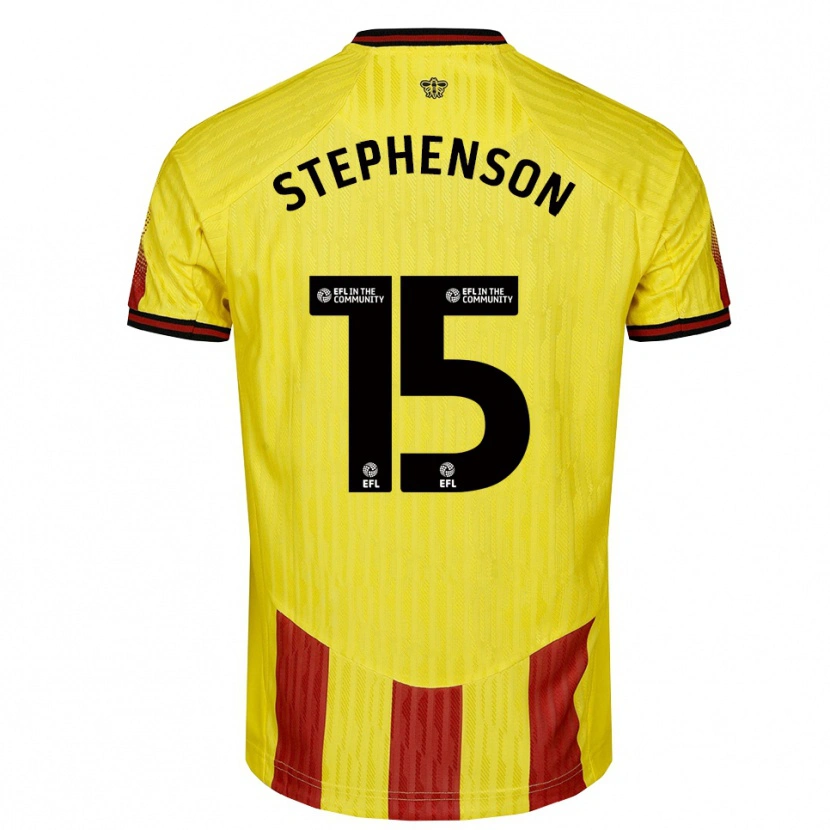Danxen Kinder Ollie Stephenson #15 Gelb Rot Heimtrikot Trikot 2025/26 T-Shirt