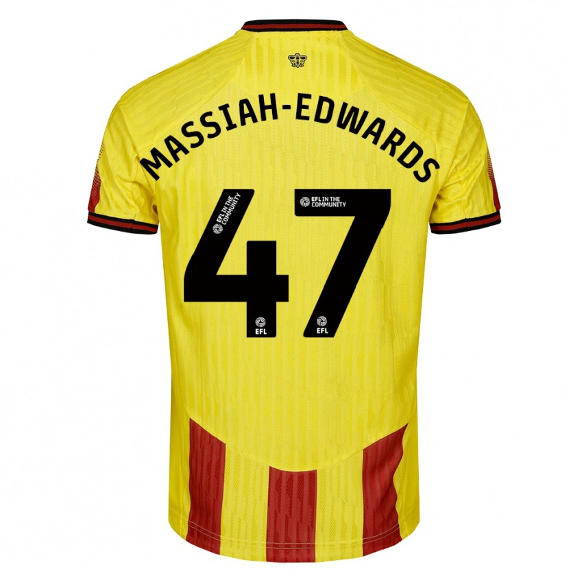Danxen Kinder Zavier Massiah-Edwards #47 Gelb Rot Heimtrikot Trikot 2025/26 T-Shirt